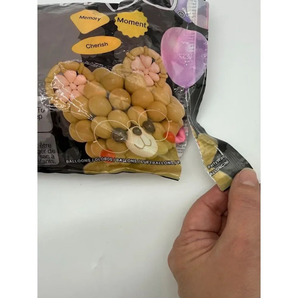 Bag of pink open bag of balloons